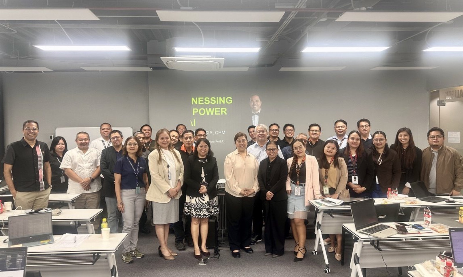 A company team after their in-house Tellix AI workshop
