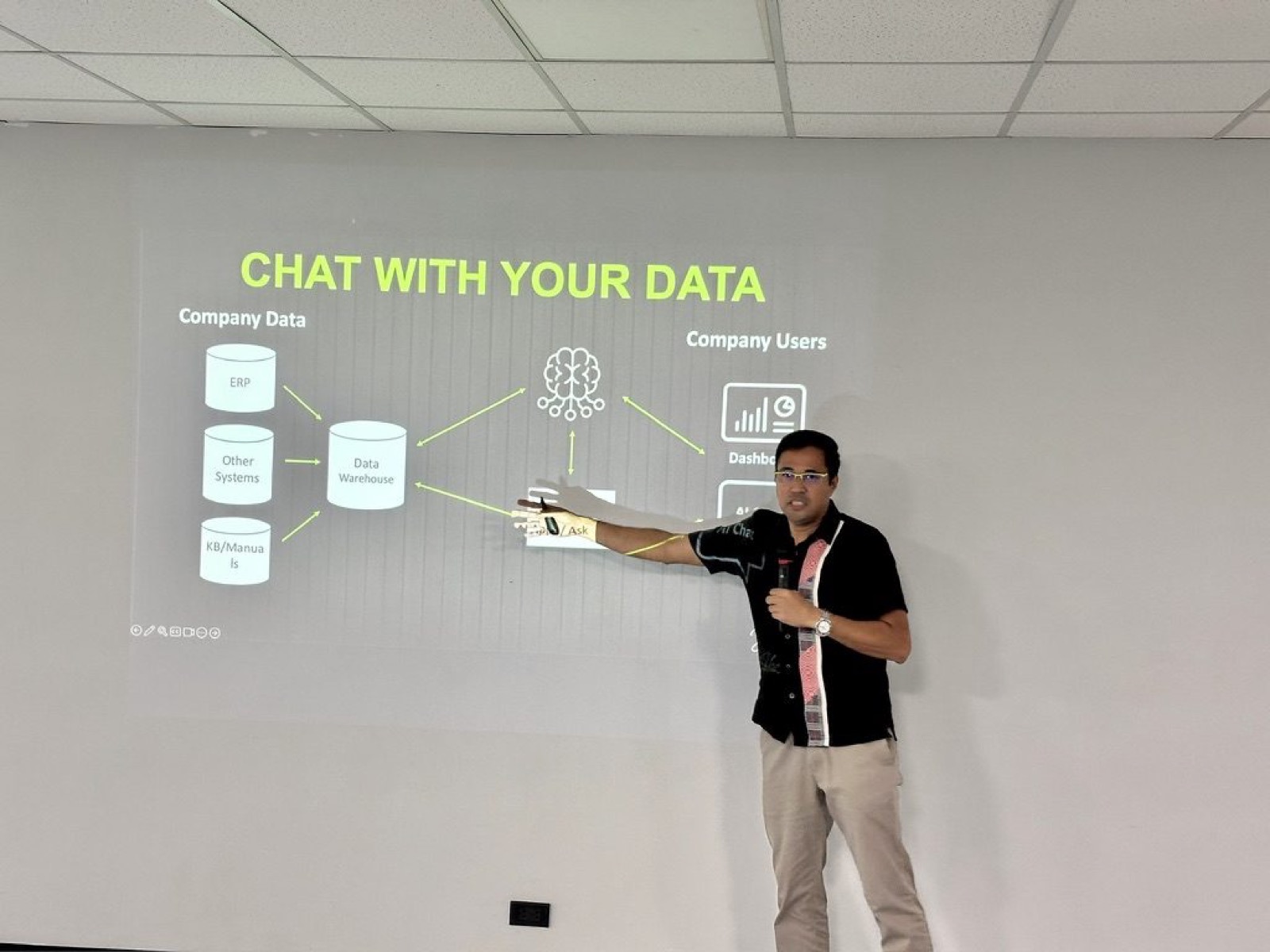 A Tellix facilitator demonstrating chat-with-your-data