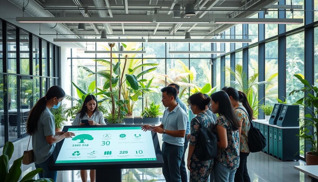 HR trends focusing on technological innovations for eco-friendly workplaces