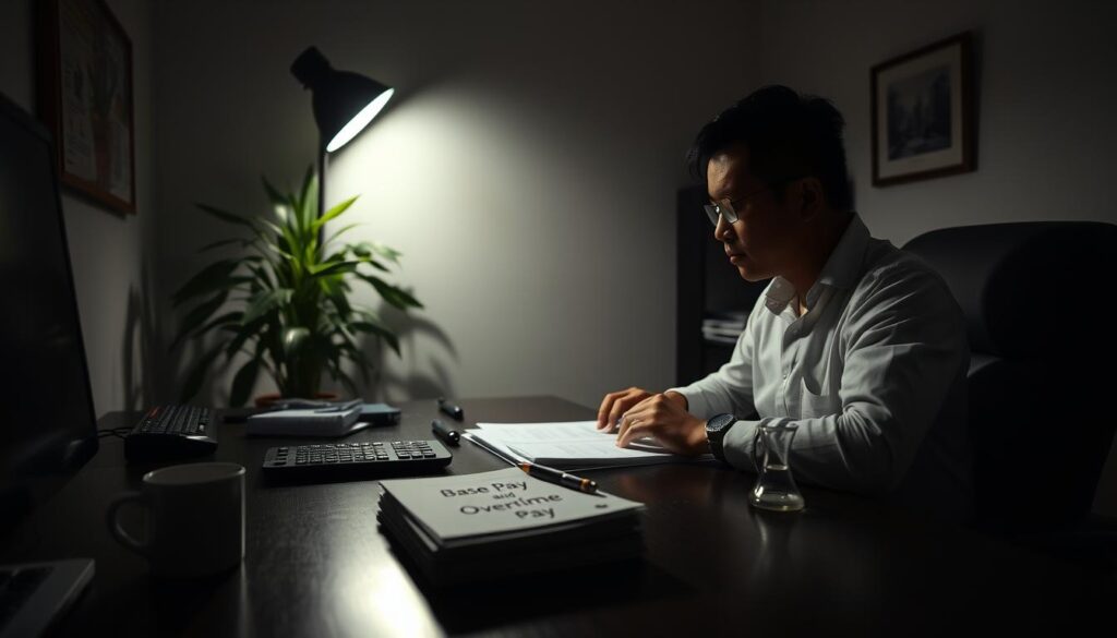 base pay and overtime pay